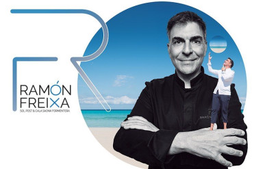 Ramón Freixa. Sol Post & Cala Saona | Formentera. A happy chef with the landscape on his plate