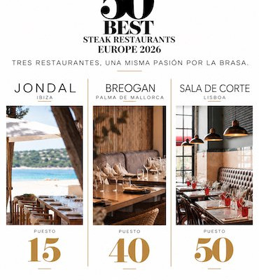 Jondal, Breogan Cocina Gallega y Sala de Corte entre los mejores 50 Restaurantes de la prestigiosa lista The 50 Best Steak Restaurants Europe 2026
