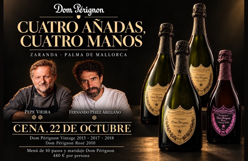 Cuatro añadas, cuatro manos: el esperado tándem de Pepe Vieira y Fernando Pérez arellano en Zaranda junto a Dom Pérignon