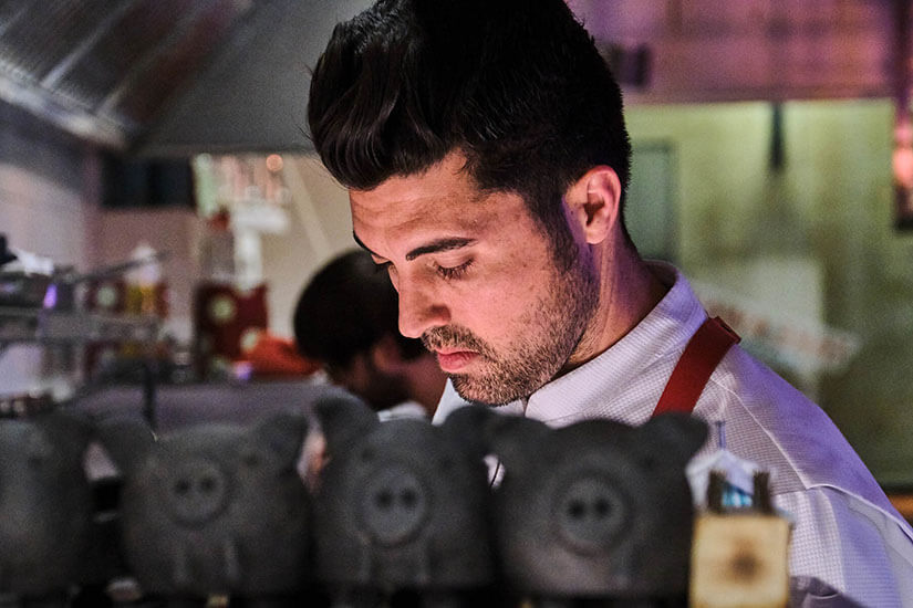 Jonay Hernández, el chef tinerfeño que rompe en Mallorca con su personal Nueva Cocina Canaria (La Vieja, Palma), se presenta en Madrid, en el hotel Orfila, junto a sus chefs Mario Sandoval y Fernando Díaz