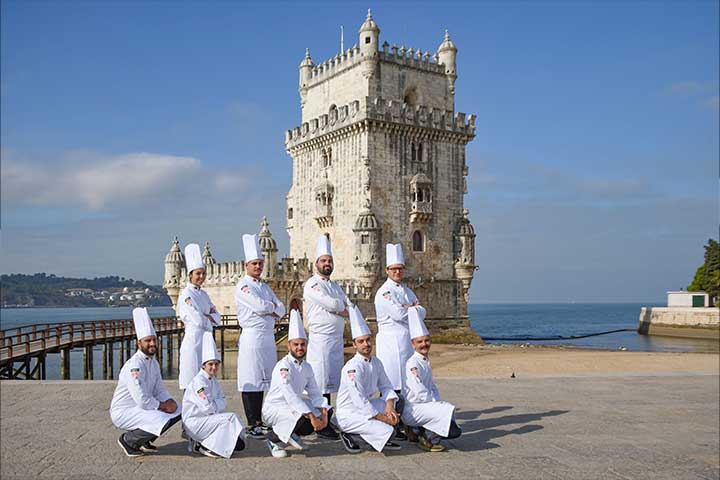 Representantes  de la Asociación Profesional de Cocineros de Portugal en Belém