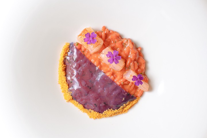 Arroz cremoso de gamba roja del Mediterráneo