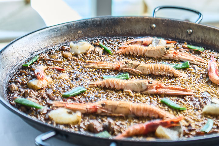 Crayfish paella. Foradada restaurant, Mallorca