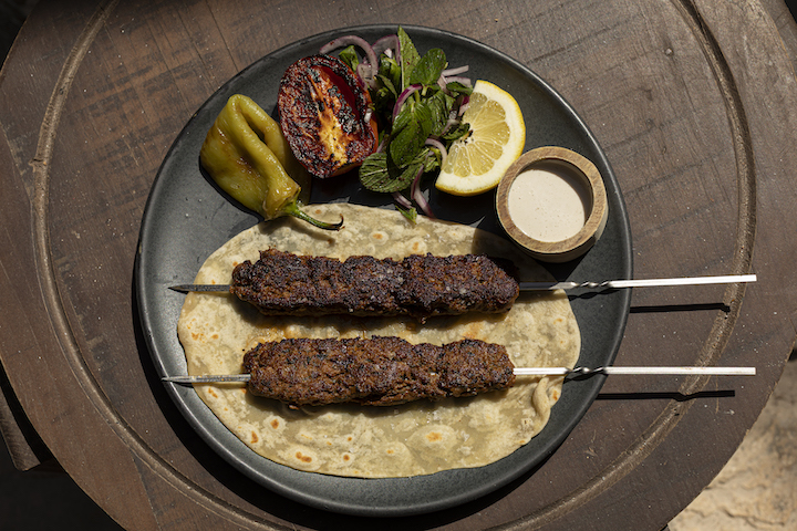 Grilled meat over corn tortilla. Nômade Temple Ibiza