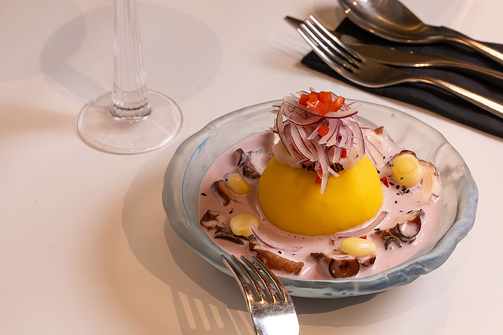 Causa de pulpo al olivo. Cevitxef Barcelona