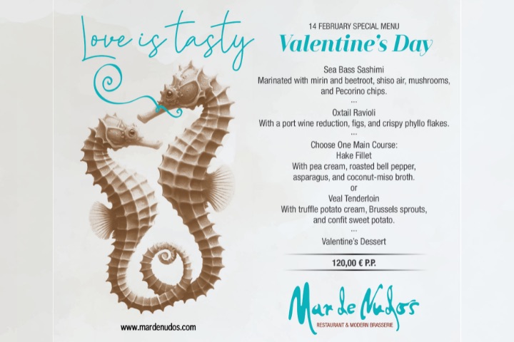 Celebra San Valentín en Mallorca en el restaurante Mar de Nudos