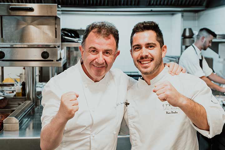 Martín Berasategui y Paco Budia, restaurante Etxeko Ibiza. 1 Estrella Michelin 2023