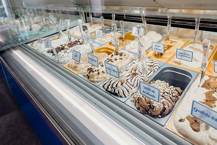 Los Valencianos Ice cream display. Ibiza