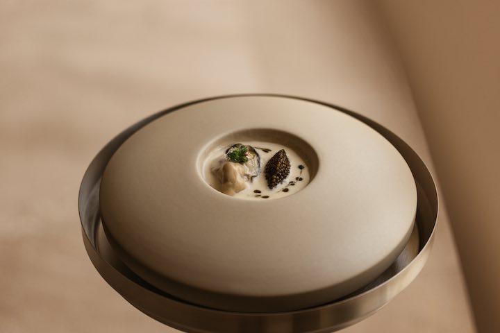 Oyster, caviar and meunière sauce