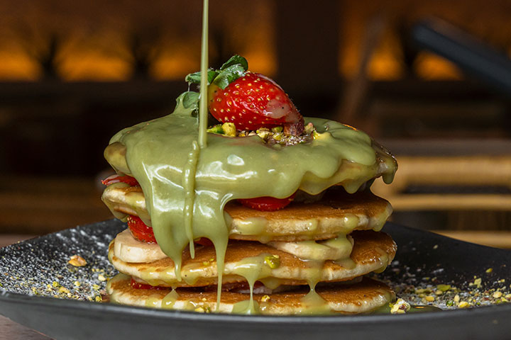 Pistachio pancakes. Gran Café 1919, Mallorca