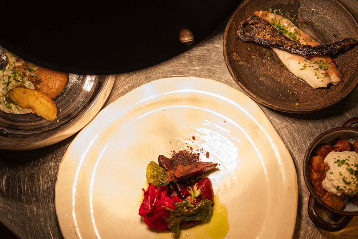 Selección de platos del restaurante Terrae con una Estrella Verde de la Guía Michelin.