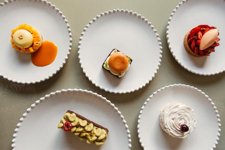 Desserts prepared for a private catering in a luxury villa in Ibiza