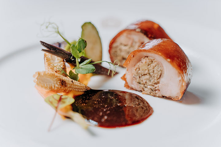 Crispy Majorcan black pork roll. Mar&Duix, Mallorca