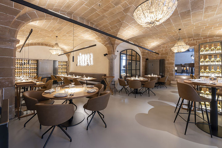 Salón comedor restaurante Bàrbar, Mallorca