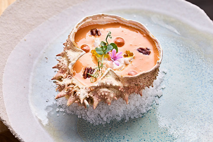 Salmorejo cangrejo real. Blue Marlin Ibiza