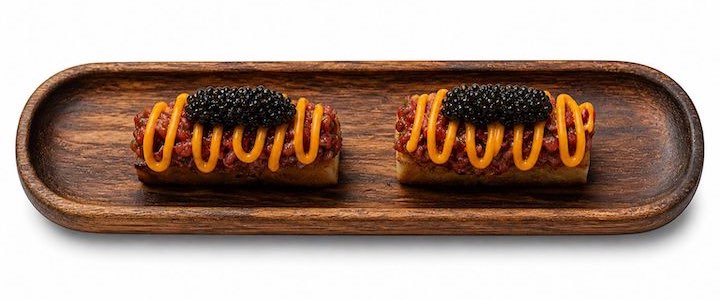 Steak tartar con caviar. Gran Folies, Mallorca