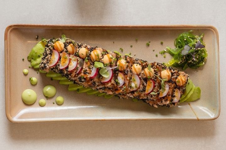 Tataki de salmón. Gran Café 1919, Mallorca