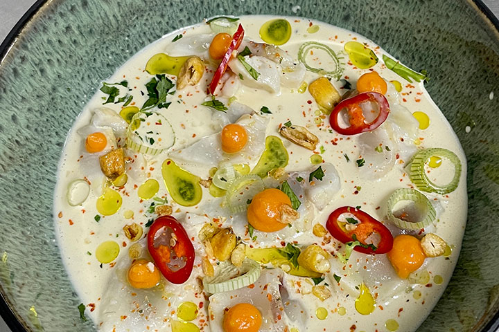 Sea bass tiradito. Restaurante 190 Pasos, Formentera