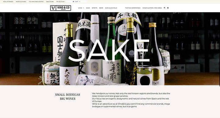 Sake section. Vino&Co