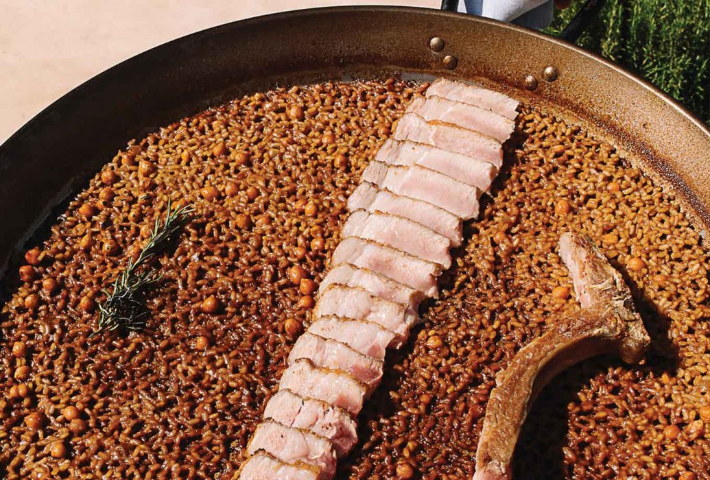 Rice with chop. Restaurant Can Domo, Ibiza Rice with chop. Restaurant Can Domo, Ibiza