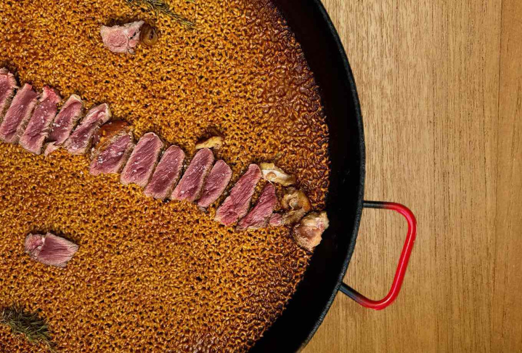 Entrecote rice. The Beach Unexpected Ibiza restaurant