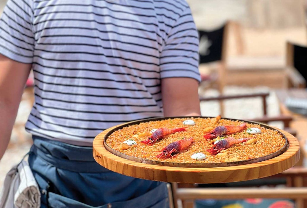 Red shrimp rice. Can Carlitos restaurant, Formentera Red shrimp rice. Can Carlitos restaurant, Formentera