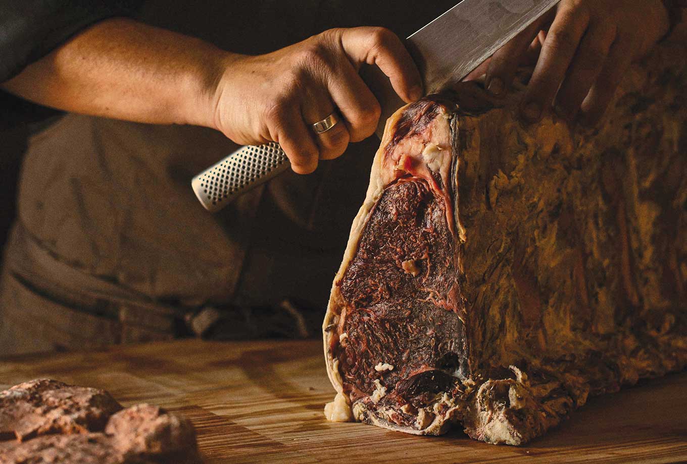 Dry aged chuleton. Barro Formentera Restaurant Dry aged chuleton. Barro Formentera Restaurant