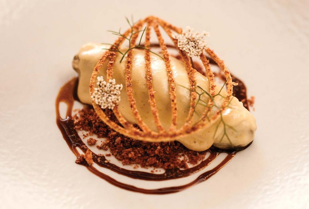Ibizan onion, fennel jam, onion soil and onion caramel. Salvia restaurant, Ibiza Ibizan onion, fennel jam, onion soil and onion caramel. Salvia restaurant, Ibiza