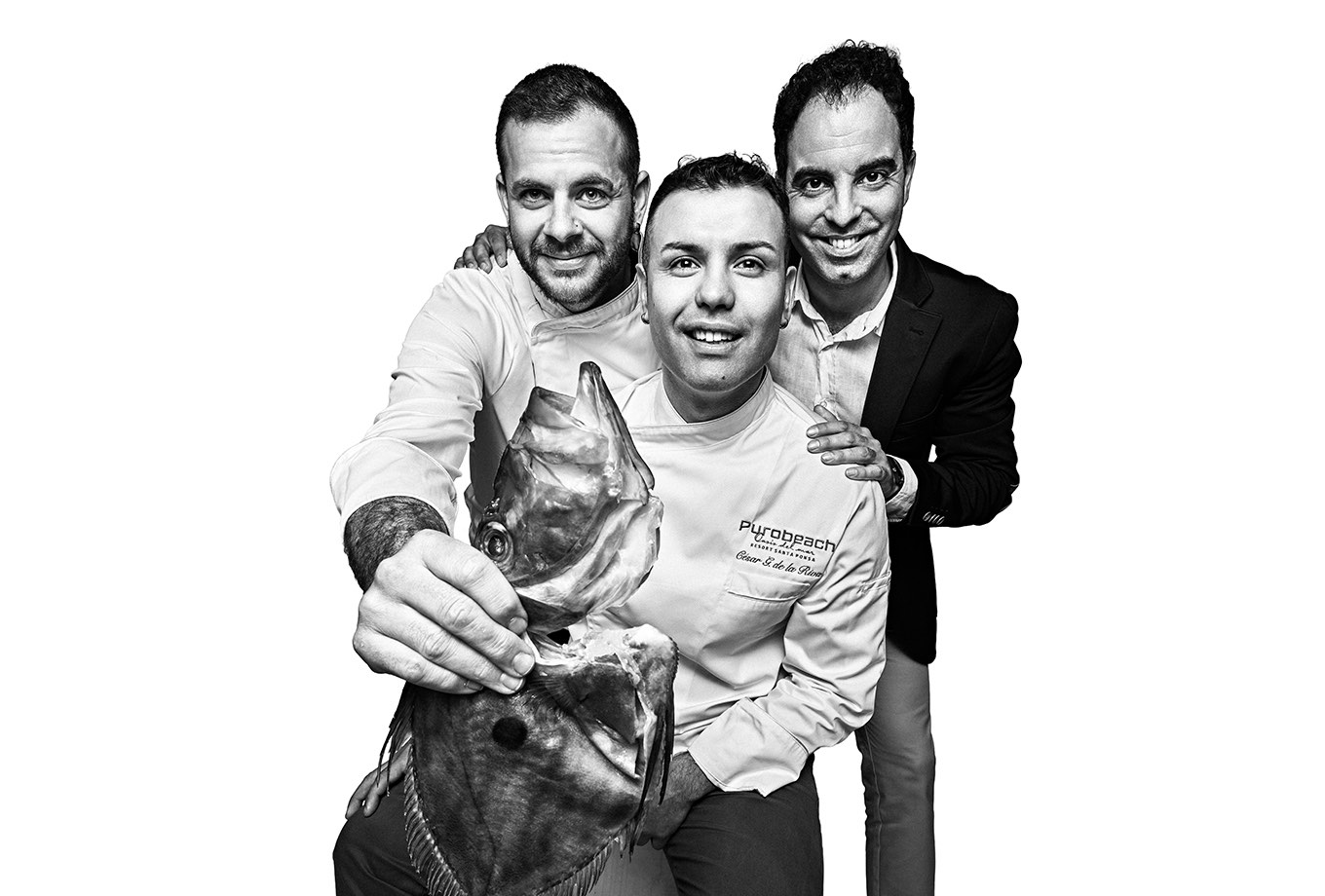 César, Pablo y Emilio, equipo restaurante ONA, Mallorca