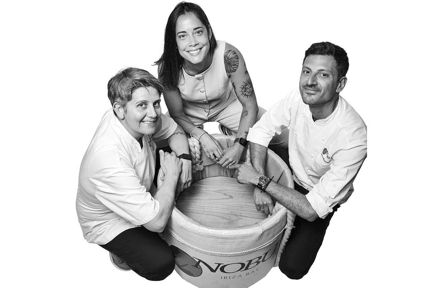 Claudia, Enrico and Carola. Nobu team, Ibiza Claudia, Enrico and Carola. Nobu team, Ibiza