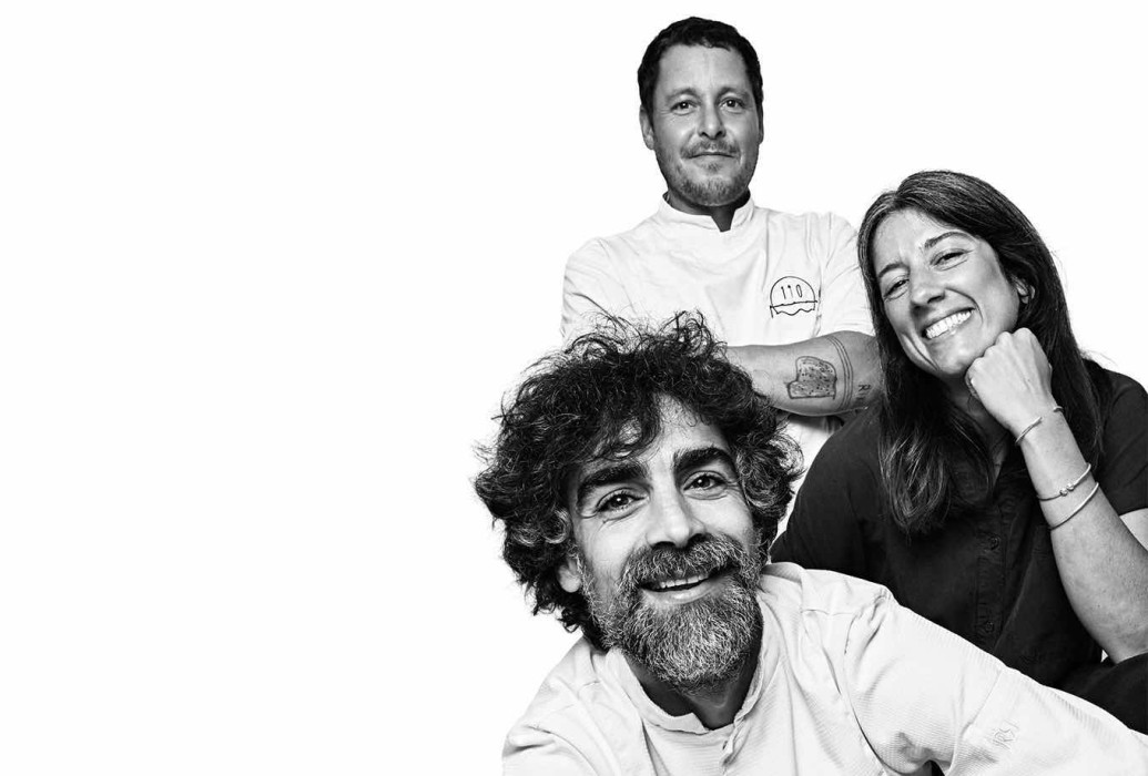 Borja, María y Bruno. Restaurante 190 Pasos. Formentera
