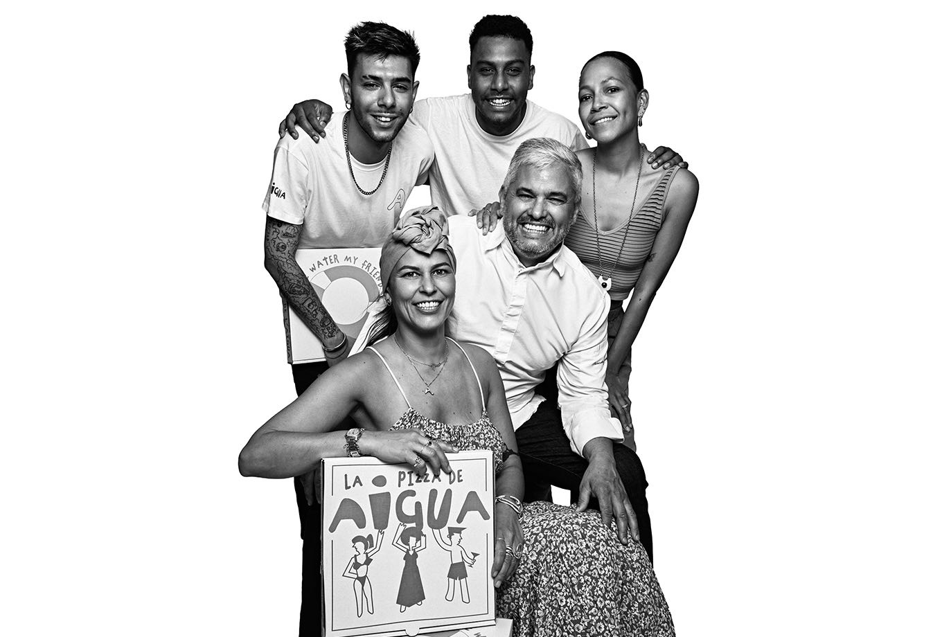 Nandu, Fernanda, Matteo, Israel and Yami. Aigua Restaurant Team