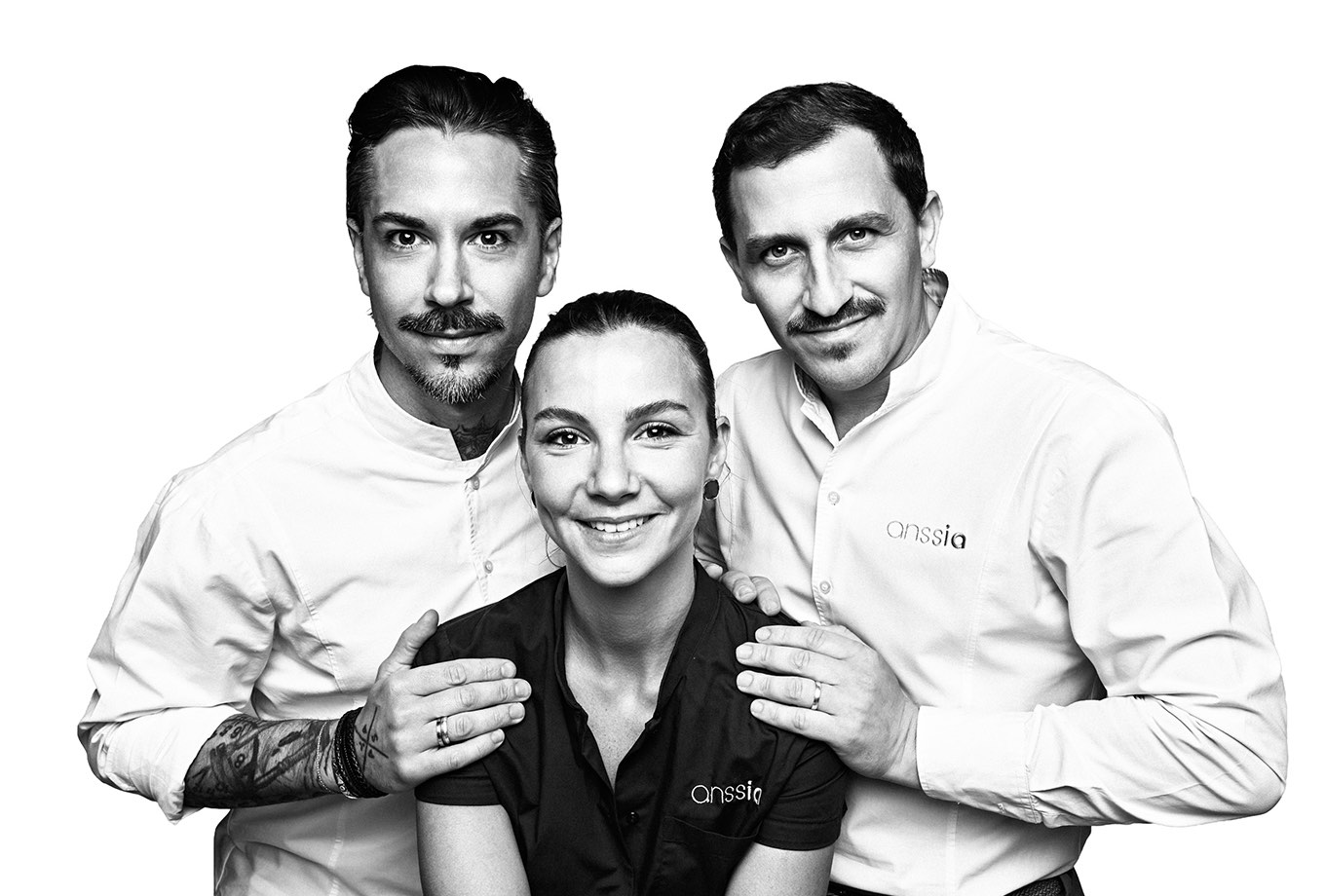 Johannes, Carmelo y Chiara. Equipo Anssia Gastrobeach Club, Palma de Mallorca