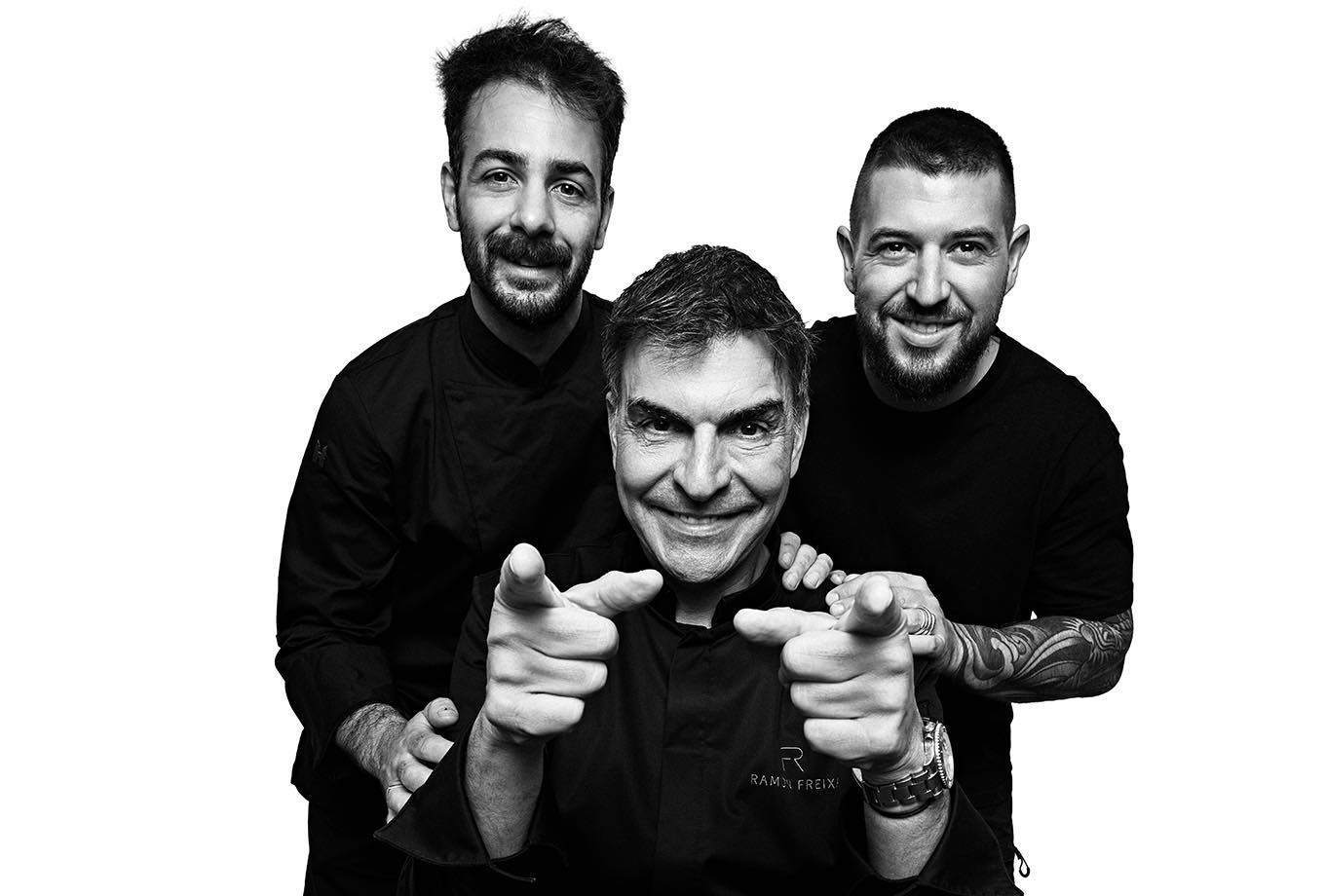 Joan, Ramón and David. Restaurant Sol Post team, Formentera