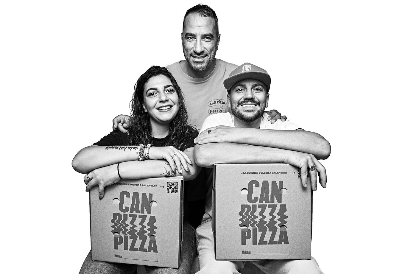 jonni, Lorenzo y Giusy. Equipo Can Pizza Ibiza
