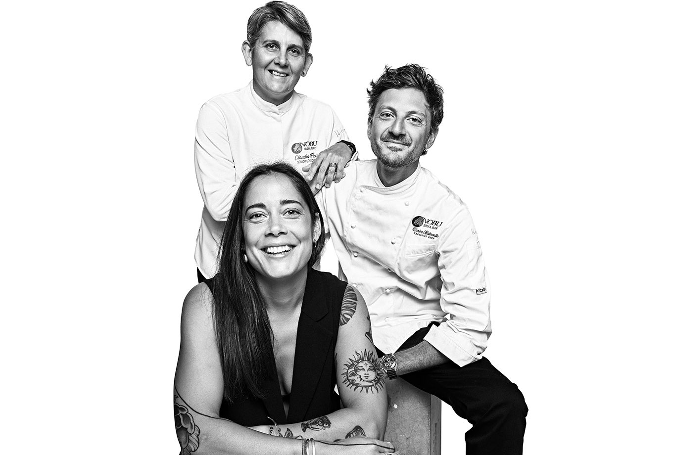 Claudia, Enrico and Carola. Nobu team, Ibiza