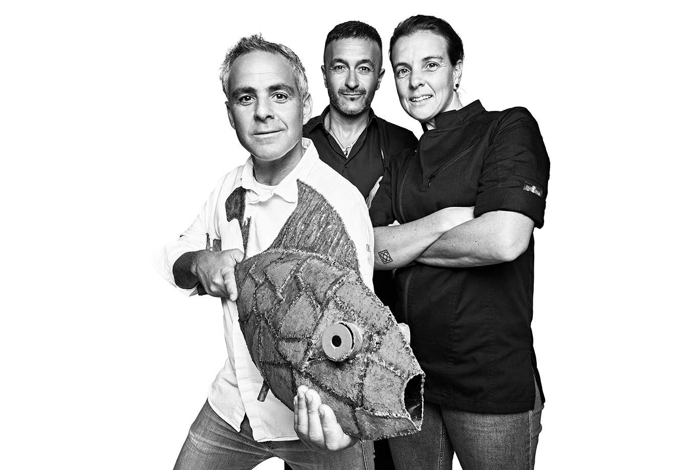 Pau, Diana and Xacobe, El Náutico Ibiza restaurant team