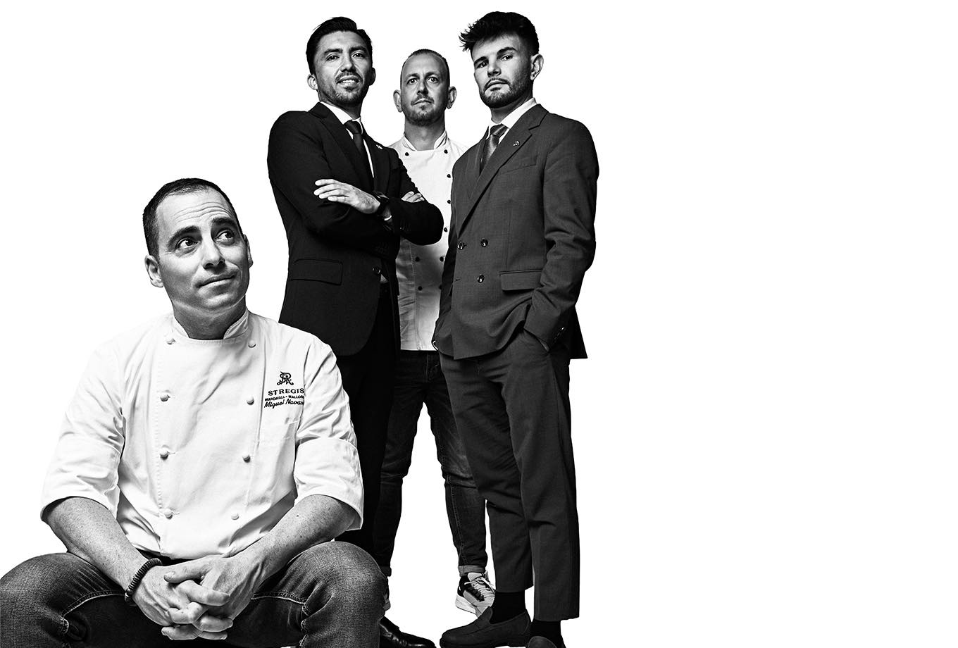 Miguel, Juan, Sandro and Gillem. Restaurant Es Fum team