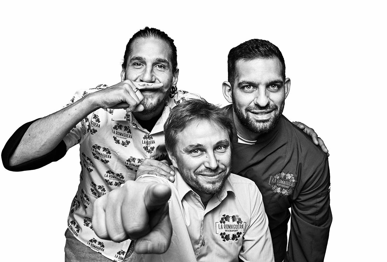 Diego, Marc y Santiago. Equipo Restaurante La Romaguera, Mallorca