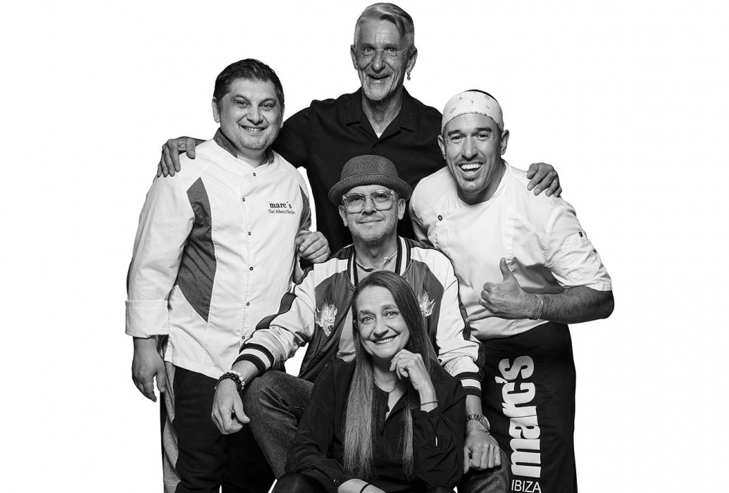 Analia, Marc, Merjan, Hans and Agustín. Marc's Restaurante, Ibiza Analia, Marc, Merjan, Hans and Agustín. Marc's Restaurante, Ibiza