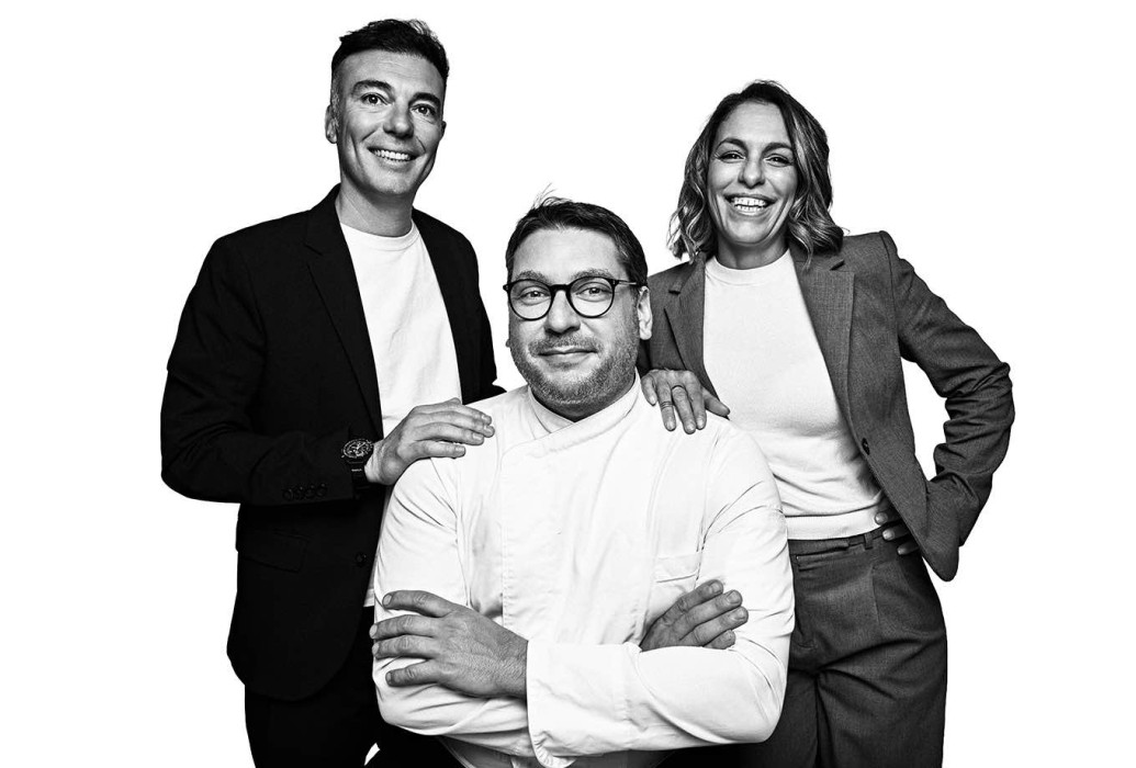 Luciano, Giorgio y Fabiana. Equipo Restaurante Noi Palma, Mallorca