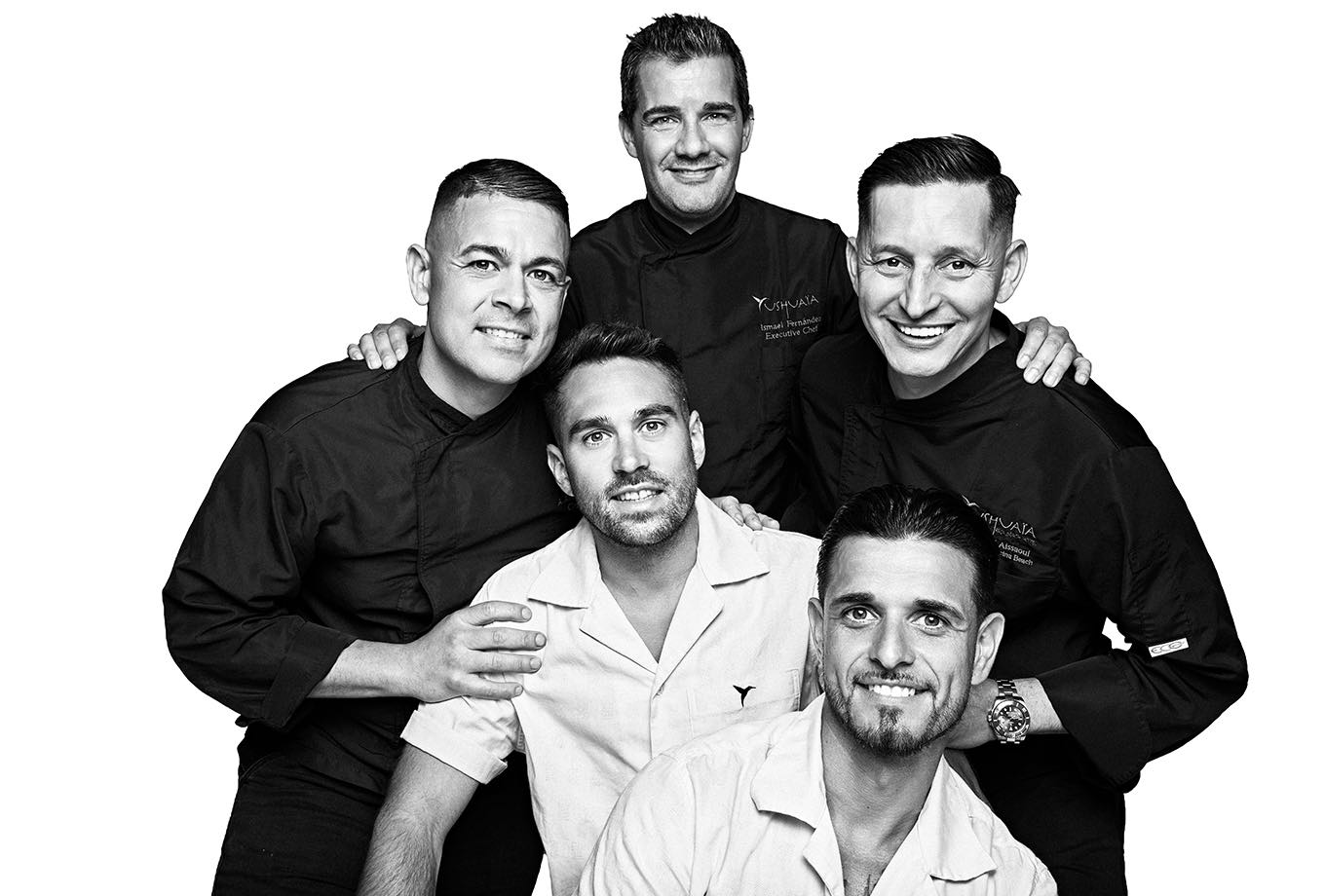 Mounir, Ismael, Adrian, Guillermo and Jonny. Restaurante The Beach Unexpected Ibiza