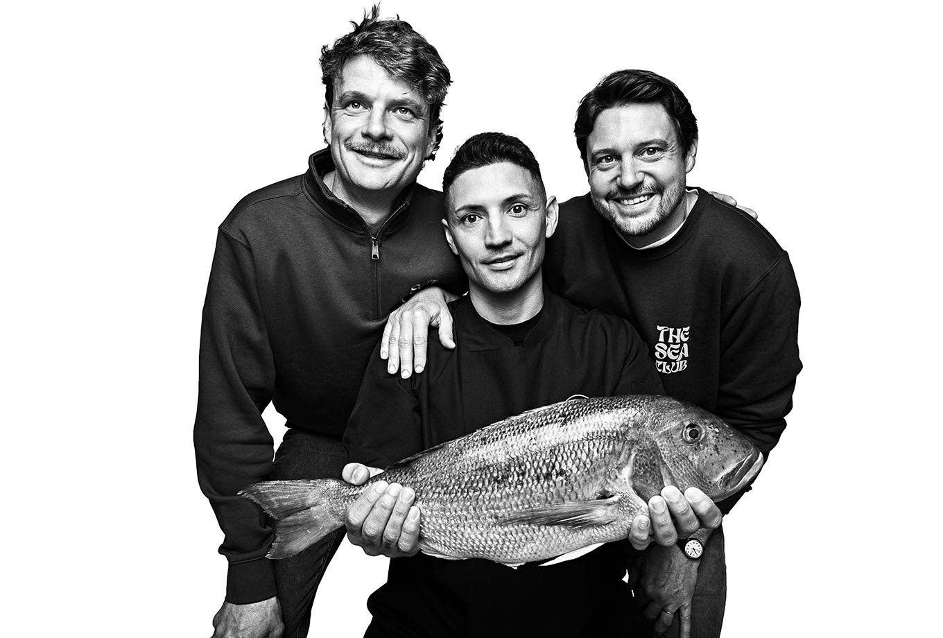 Lucas, Nicolás y Michael. Equipo Restaurante The Sea Club, Mallorca