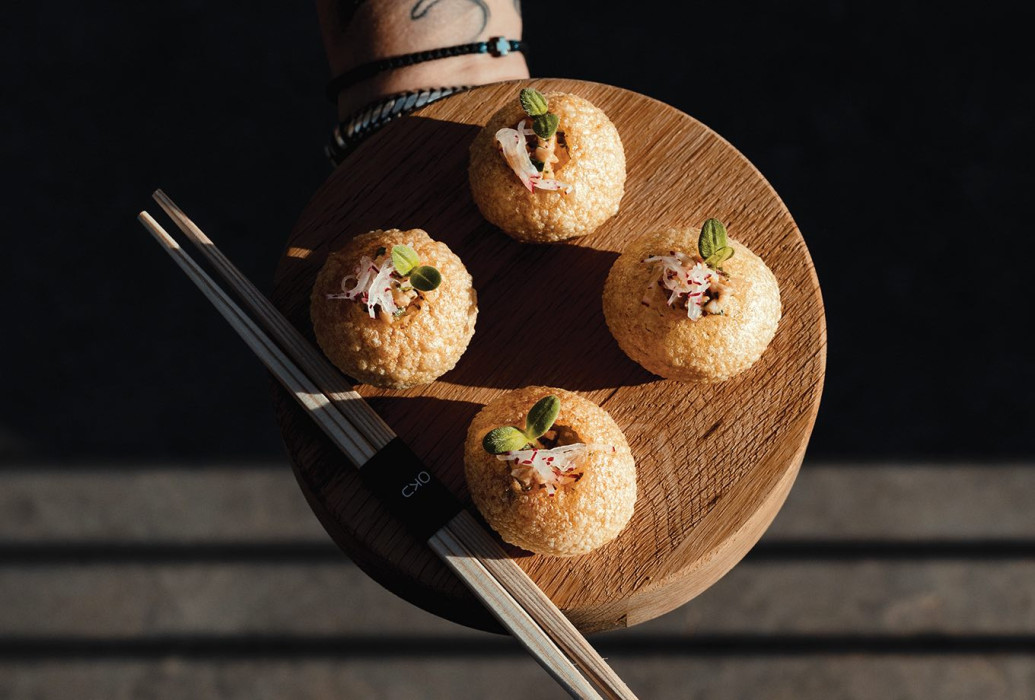 Hamachi pani puri. Teyo restaurant Ibiza Hamachi pani puri. Teyo restaurant Ibiza
