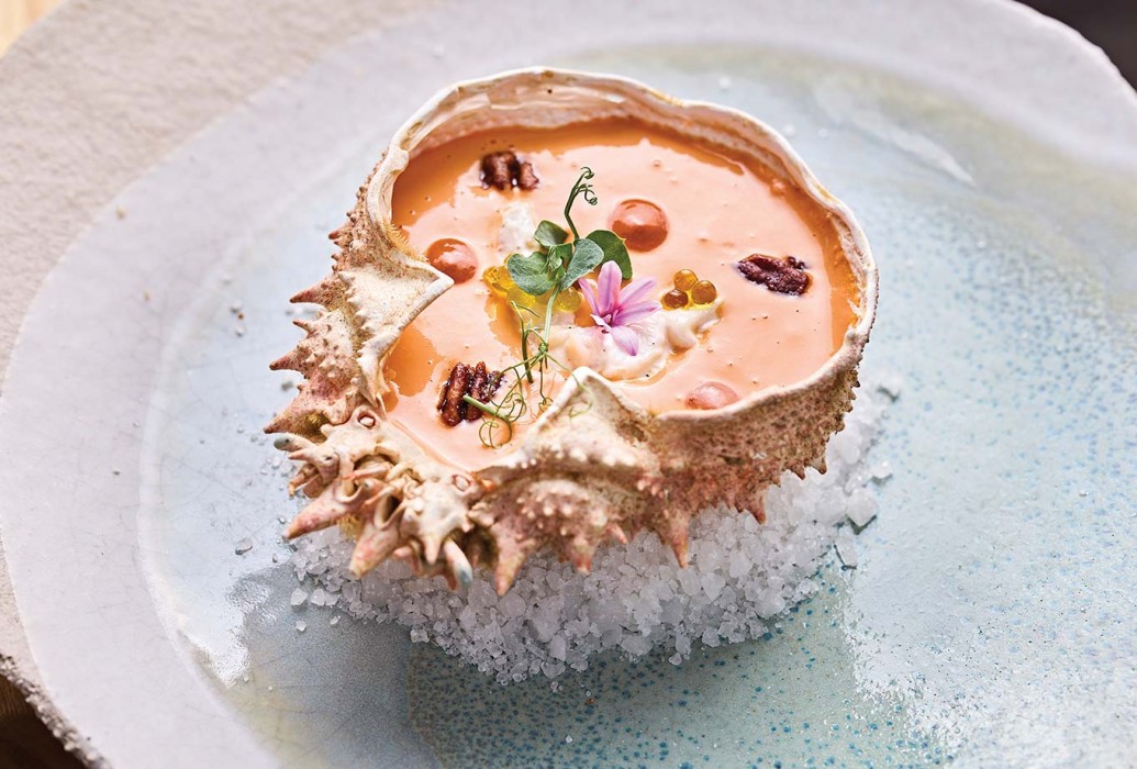 King Crab Salmorejo. Blue Marlin Ibiza Restaurant King Crab Salmorejo. Blue Marlin Ibiza Restaurant
