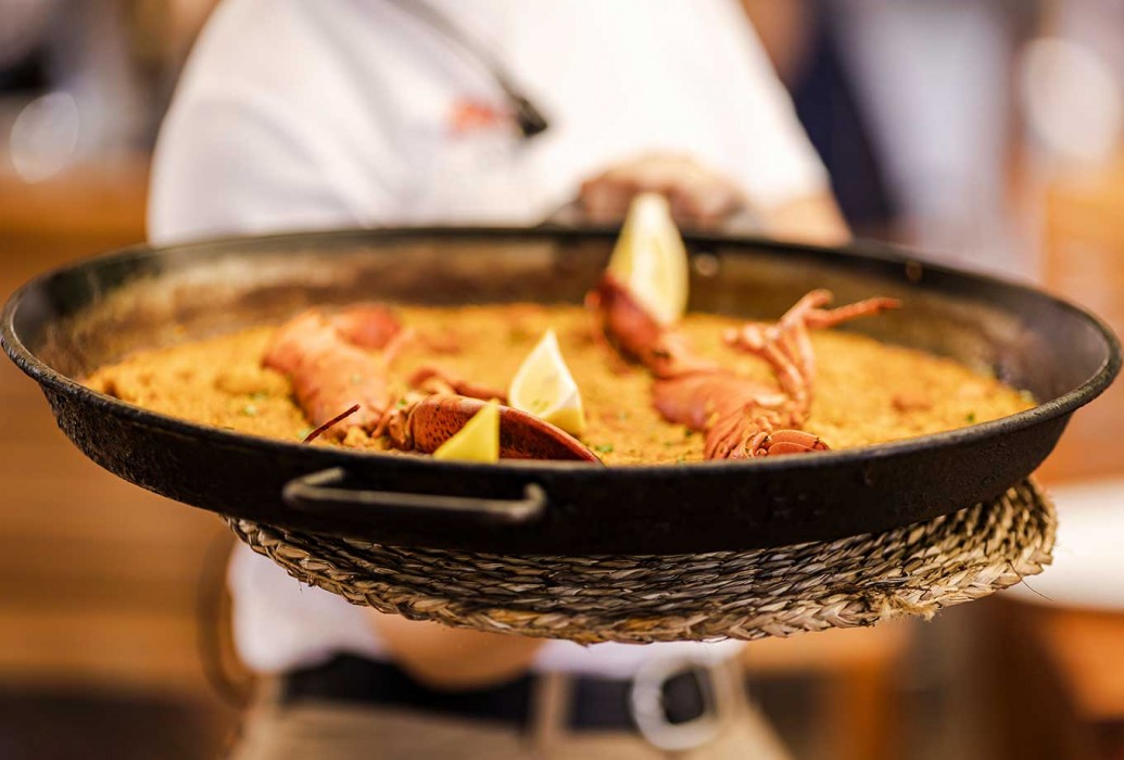 Rice with lobster. Cala Bassa Beach Club Restaurant, Ibiza Rice with lobster. Cala Bassa Beach Club Restaurant, Ibiza