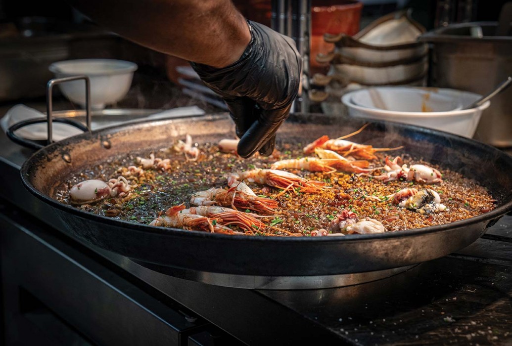 Rice with sipió and red shrimp from Sóller. Ses Oliveres Port de Sóller Restaurant Rice with sipió and red shrimp from Sóller. Ses Oliveres Port de Sóller Restaurant