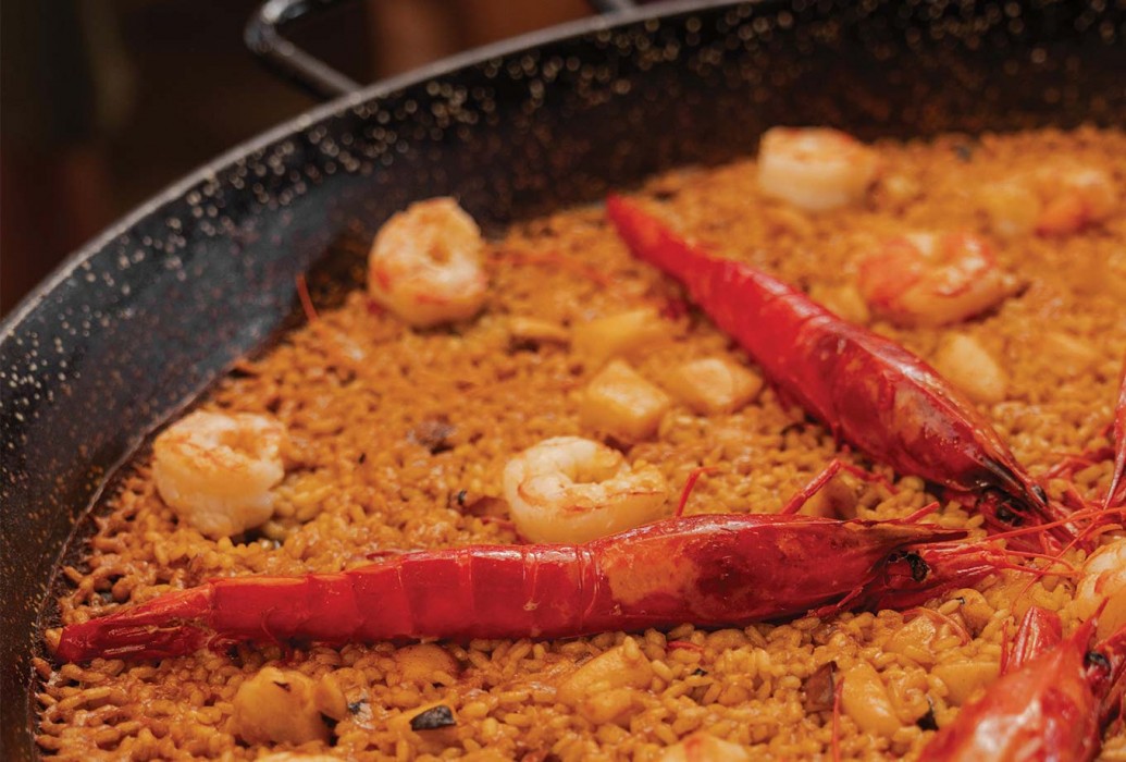 Scarlet prawn rice. Beso Beach Formentera Restaurant Scarlet prawn rice. Beso Beach Formentera Restaurant