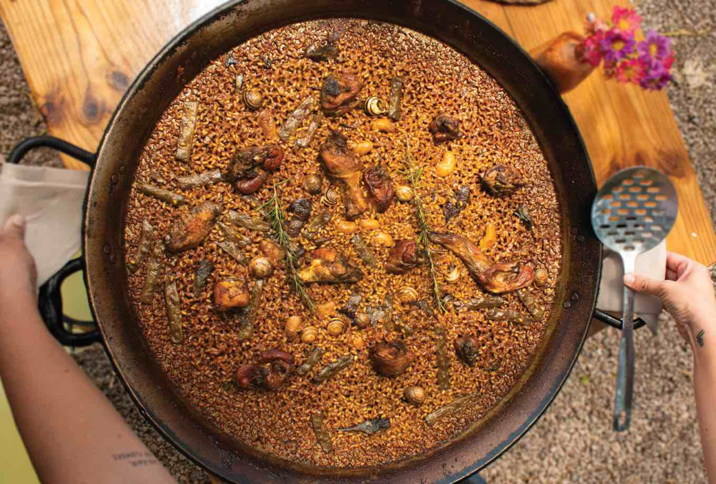 Paella valenciana. Can Salinas restaurant, Ibiza Paella valenciana. Can Salinas restaurant, Ibiza