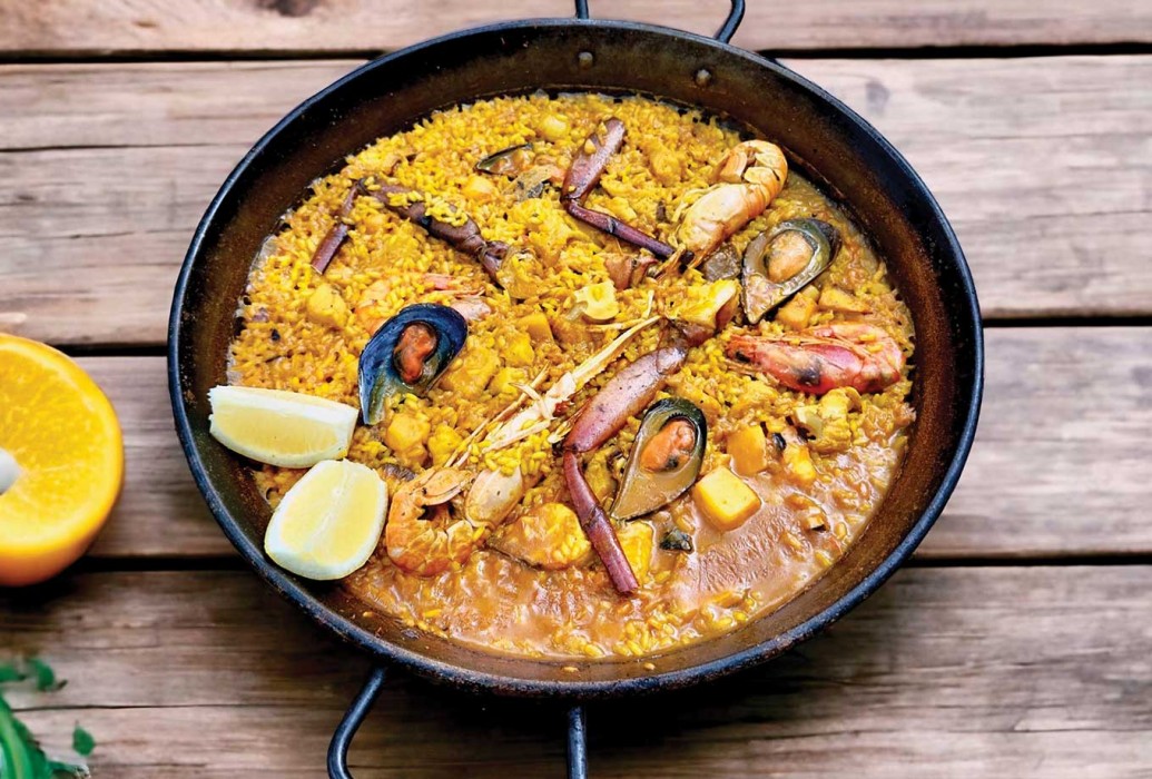 Seafood paella. Restaurant Sa Caleta, Ibiza Seafood paella. Restaurant Sa Caleta, Ibiza
